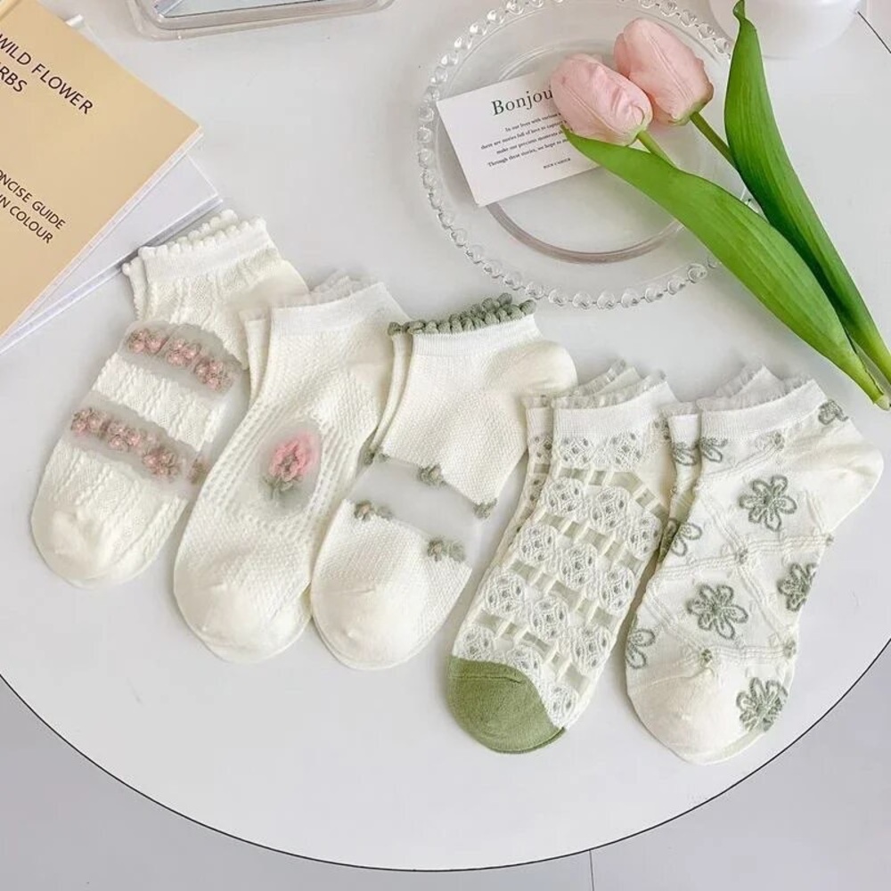 5 pairs Mesh Cotton Socks
